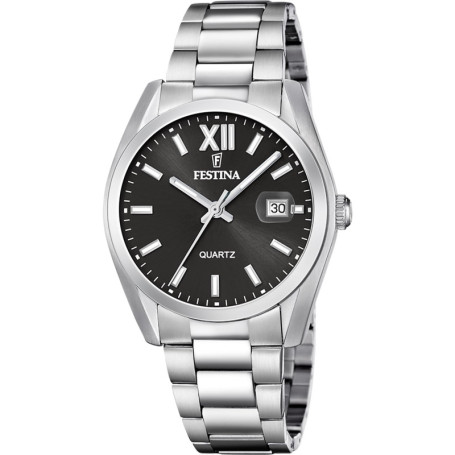Montre Festina Homme en Acier Inoxydable Argenté avec Calendrier