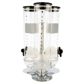 Distributeur de Céréales Triple en Acrylique Transparent - 20x20x45 cm