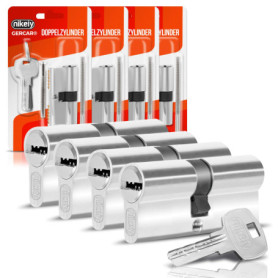 Lot de 4 cylindres de serrure GERCAR 40/40 avec 10 clés - Sécurité renforcée