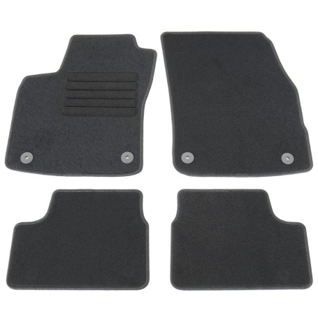 Tapis de Sol Velours Noir pour Opel Astra H TwinTop - Set de 4 pièces