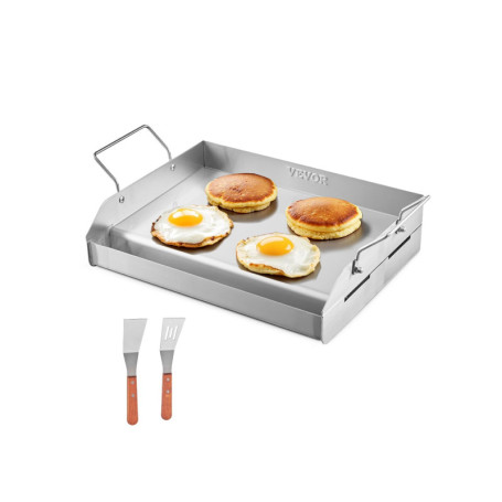 Plaque de Cuisson Universelle en Acier Inoxydable VEVOR - 425 x 270 mm