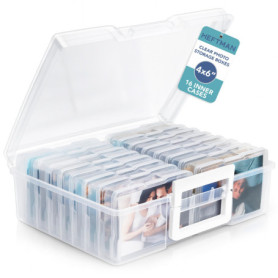 Boîte de Rangement Transparente HEFTMAN pour 1600 Photos 10x15 cm
