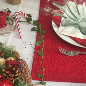 Set de Table Matelassé Calliope Rouge 30x50 cm