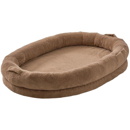VEVOR Lit Confortable pour Chien et Humains en Fausse Fourrure Marron