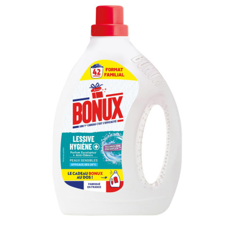 Bonux Lessive Liquide Hygiène Anti-Odeurs 1,9L - 42 Lavages