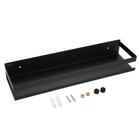 Étagère d'Angle en Acier Inoxydable Noir pour Salle de Bain et Cuisine