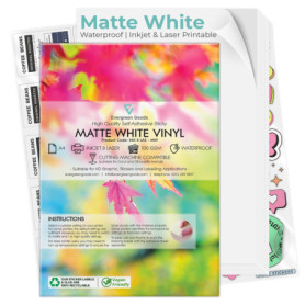 Lot de 20 Feuilles de Papier Photo Autocollant A4 Mat - Vinyle Imperméable