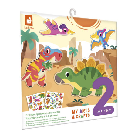 Kit de Stickers Dinosaures Repositionnables pour Enfants - 30 Autocollants Créatifs