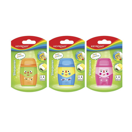 Taille-crayon ergonomique 2 en 1 avec gomme - KEYROAD