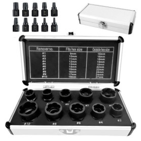 Kit de 10 Extracteurs d'Écrous WIYETY pour Vis Endommagées et Rouillées