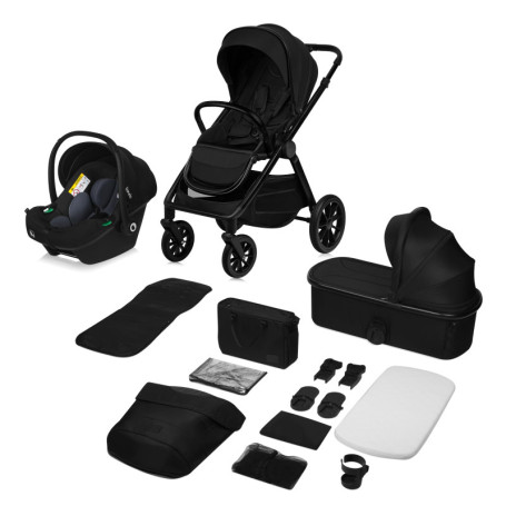 Poussette 3 en 1 LIONELO LAYLA avec Nacelle et Siège Auto - Noir