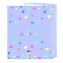 Classeur Folio Lilas Safta Benetton 4 Anneaux pour Enfants