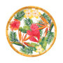 Petite Assiette Plate Fleurs Exotiques - Mélamine 23 cm