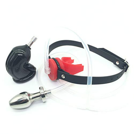 Dispositif de Chasteté avec Plug Anal et Bâillon - Bondage Masters