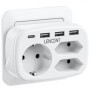 Multiprise LENCENT Euro avec 2 Prises, 1 Schuko et 3 Ports USB