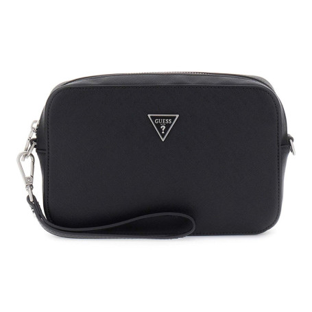 Sacoche GUESS Milano en Simili Cuir Noir avec Bandoulière Réglable