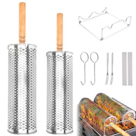 Foyucool Paniers à Griller en Acier Inoxydable avec Poignée Amovible