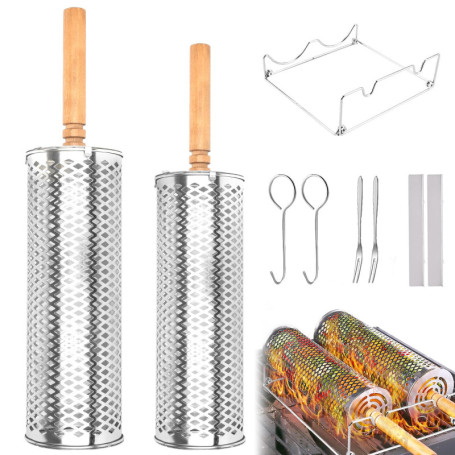 Foyucool Paniers à Griller en Acier Inoxydable avec Poignée Amovible