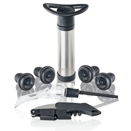 Coffret Accessoires Vin Qpractiko en Acier Inoxydable - Élégance et Conservation