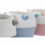 Panier DKD Home Decor Coton Pompons (3 pcs) (30 x 30 x 26 cm) 88,99 €