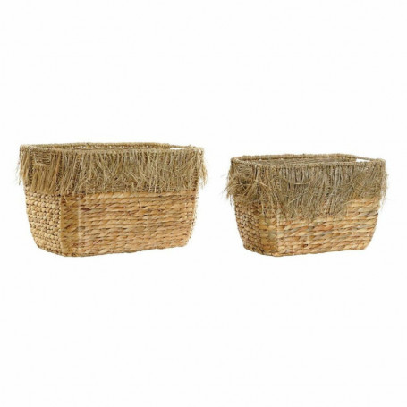 Set de basket DKD Home Decor Naturel Marron Frange Joncs (2 Pièces) (40 x 30 x 2 109,99 €