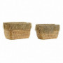Set de basket DKD Home Decor Naturel Marron Frange Joncs (2 Pièces) (40 x 30 x 2 109,99 €