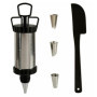 Kit de Poches à Douille Pâtisserie Noir et Argenté - 6 Pièces en Acier Inoxydable