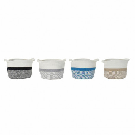 Panier DKD Home Decor Noir Gris Beige Bleu Coton (25 x 25 x 20 cm) (4 pcs) 65,99 €