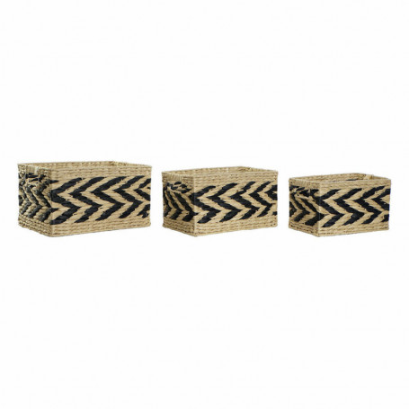 Set de basket DKD Home Decor Naturel Noir Marron Clair Fibre naturelle (41 x 30 112,99 €
