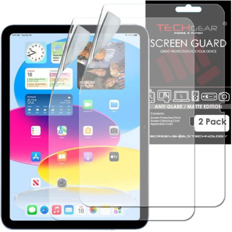TECHGEAR Film de Protection Mat pour iPad 10 et 11 - 2 Pack Anti Reflet