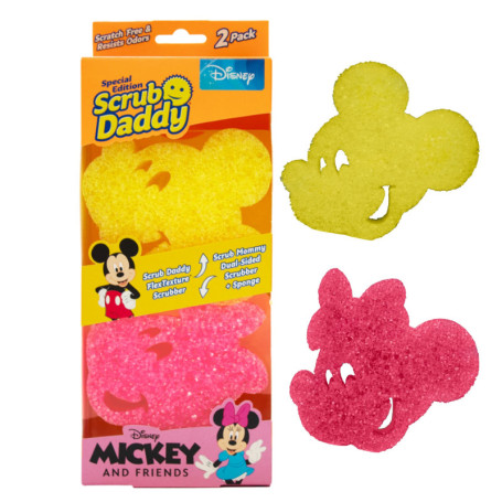 Éponges Vaisselle Scrub Daddy Mickey & Minnie - Lot de 2