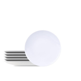 Assiettes à Dessert Rondes en Porcelaine 19 cm - Lot de 6 Tramontina