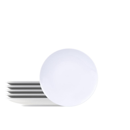Assiettes à Dessert Rondes en Porcelaine 19 cm - Lot de 6 Tramontina