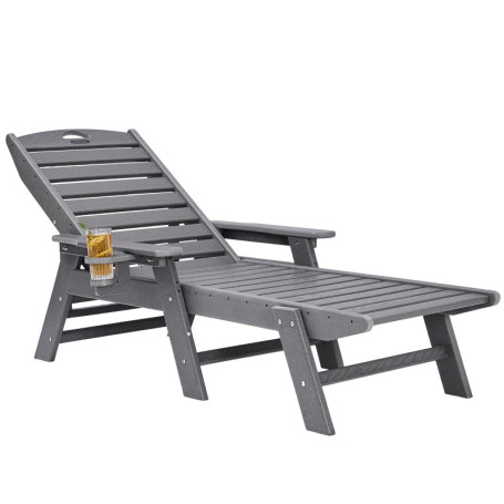 Chaise Longue Réglable VEVOR en PEHD pour Jardin et Piscine