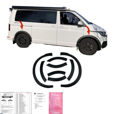 Enjoliveurs de Passage de Roue ONEWAY pour Volkswagen Transporter T6.1 - Noir Mat