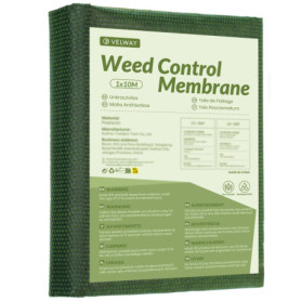 Velway Toile de Paillage Non-Tissé 1x10M - Protection Efficace Contre les Mauvaises Herbes
