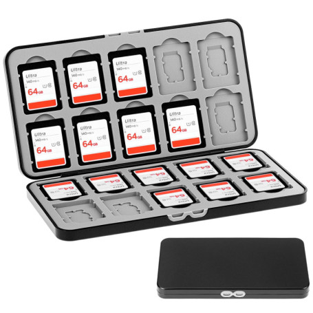 QWORK Étui de Rangement pour Cartes Mémoire - 20 Emplacements SD et Micro SD