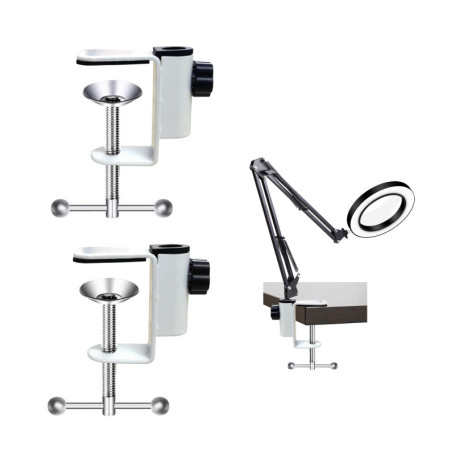 Pince C en Acier Inoxydable - Clips Blanc pour Lampes de Bureau et Supports Métalliques