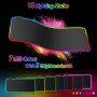 Tapis de Souris Gaming RGB XXL (800 x 300 mm), 14 Effets D'éclairage LED, Étanche, Antidérapant, Résistant à l'usure pour Gamer,