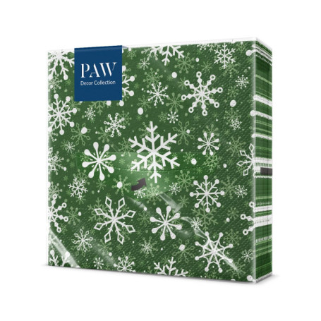 Serviettes en Papier Décoratives Noël - Flocons de Neige (Lot de 20)