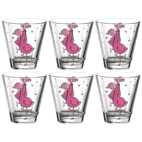 Lot de 6 gobelets en verre pour enfants - Motifs animaux - 215 ml