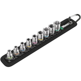Wera Set de 9 Douilles à Emmanchement 1/4" avec Sangle Porte-Outils