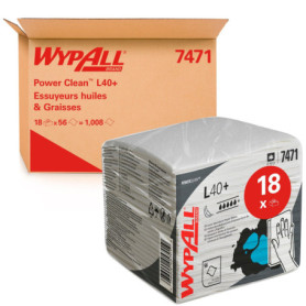 Lingettes Nettoyantes Ultra-Absorbantes WypAll L40 - 18 Paquets de 56 Chiffons