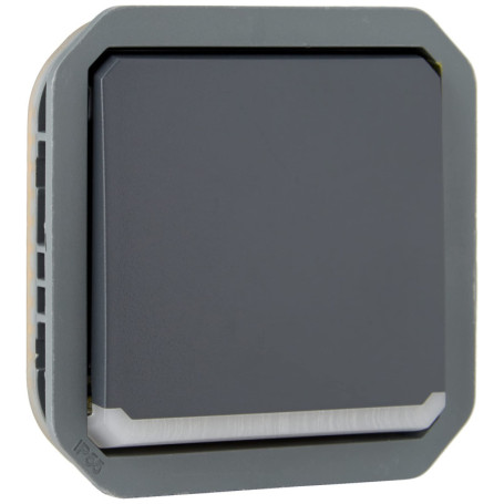 Interrupteur Va-et-Vient Lumineux Étanche 10A Anthracite - Legrand Plexo