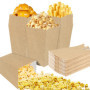 Lot de 100 sachets à pop-corn en papier kraft réutilisables pour fêtes