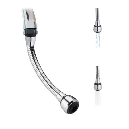 Rallonge de Robinet Flexible avec Économiseur d'Eau - 2 Jets, 30 cm