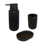 Ensemble Accessoires de Salle de Bain Relaxdays - 3 Pièces Noir