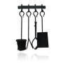 Kit d'Accessoires de Cheminée Relaxdays - 5 Pièces en Fer Noir
