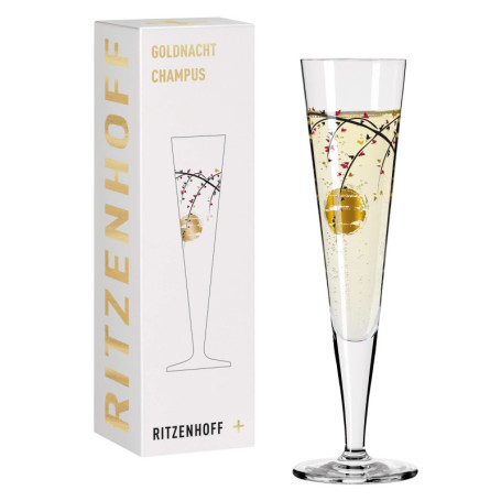 Flûte à Champagne Ritzenhoff Goldnacht - Design Élégant en Or Véritable - 200 ml