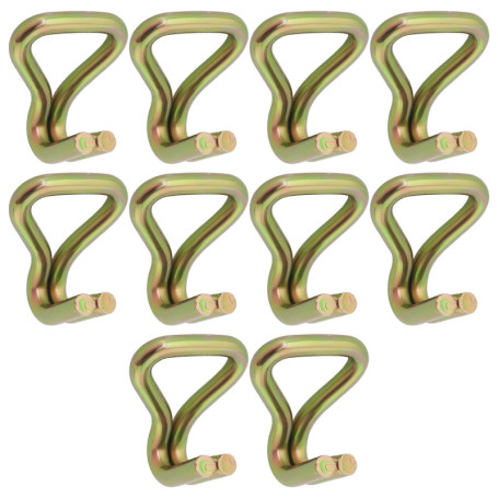 Lot de 10 Crochets à Double Pointe OTOTEC pour Sangles de 25 mm - Fixation Durable et Pratique